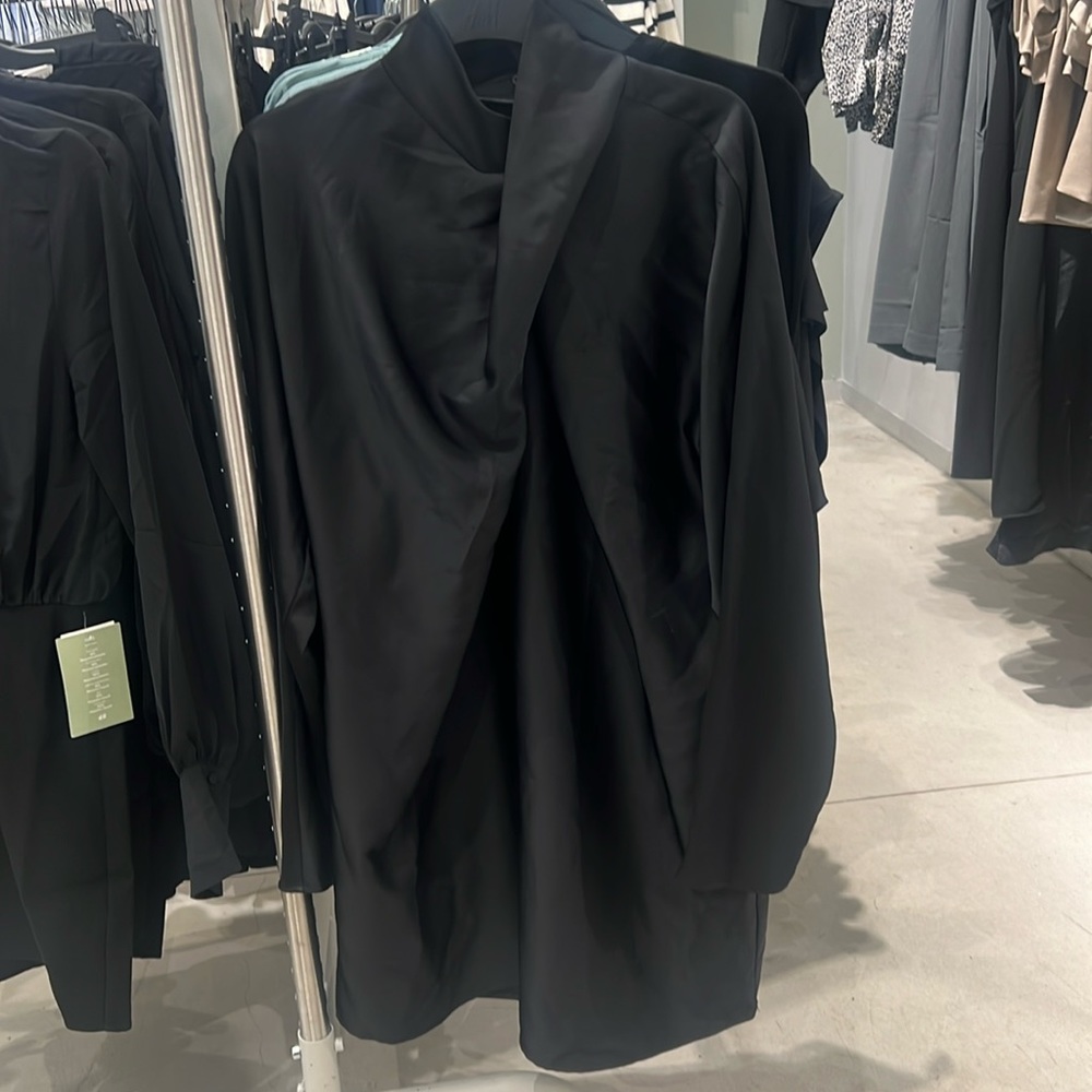 Black Satin Dress new with tags .